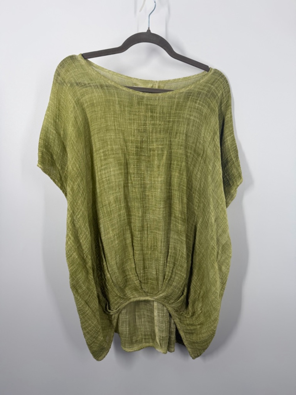 NWT M. Rena Green Lagenlook Cotton Blend Shirt